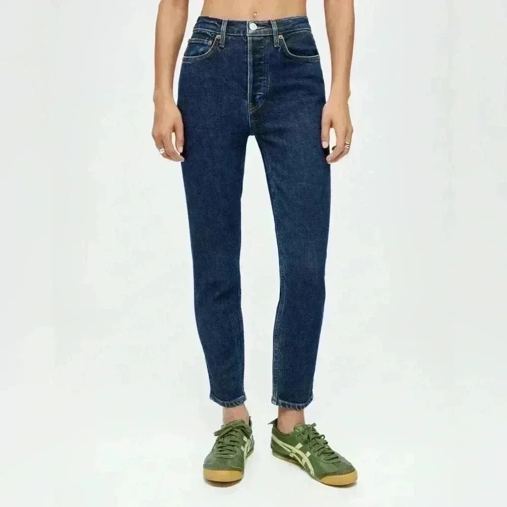 Re/Done Dark Blue Straight Leg Jeans